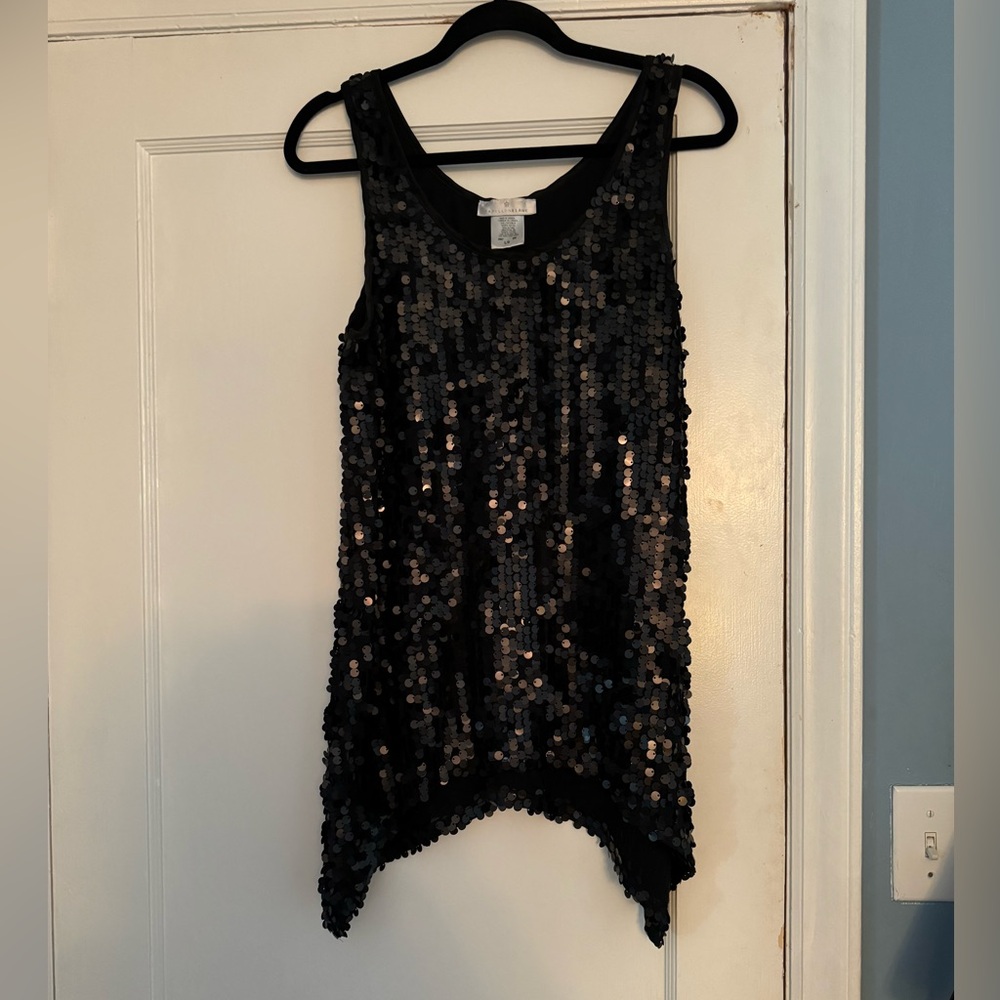Black Sequin Top size L worn once